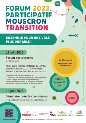 Rejoignez-nous au Forum Mouscron Transition 2023 !